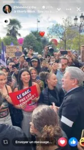 “Quentin, we can’t hear you anymore”: a placard mocking Quentin Deranque appears in a story from LFI deputy Clémence Guetté
