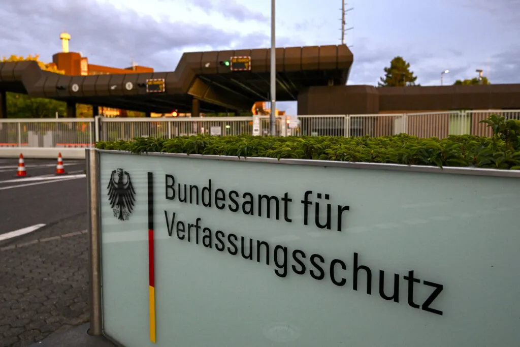 Entrance to the Federal Office for the Protection of the Constitution in Cologne, Sept. 22, 2025